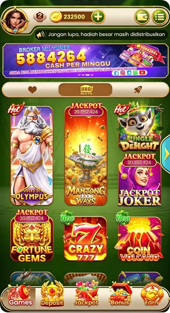 Screenshot dari uang77